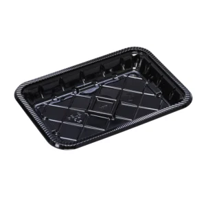 2PP Ridged Meat Tray Black